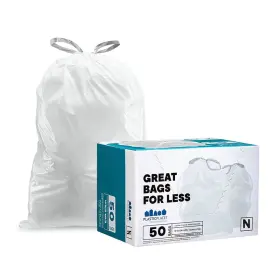 Tra235wh Plasticplace Custom Fit Trash Bags Compatible 1 Count Pack Of 50 White
