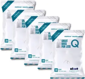 Tra262wh Plasticplace Trash Bags Compatible With 20 Count Pack Of 5 White