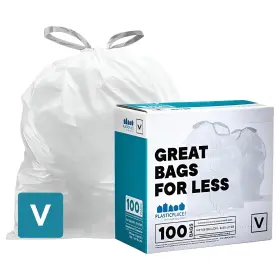 Tra315wh Plasticplace Custom Fit Trash Bags Compatible 100 Count Pack Of 1 White
