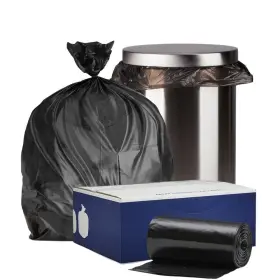 W14hdb Plasticplace 12-16 Gallon Trash Bags 8 1000 Count Pack Of 1 Black