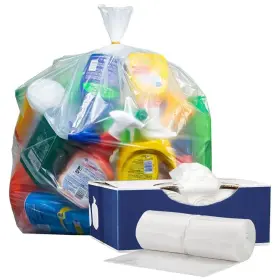 W25ldc Plasticplace 20-30 Gallon Trash Bags 1.5 Mil Clear Heavy Duty White