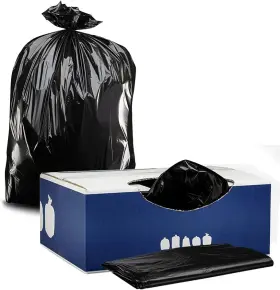 W42ldb3 Plasticplace 40-45 Gallon Trash Bags 2.3 Mil Black Heavy Duty