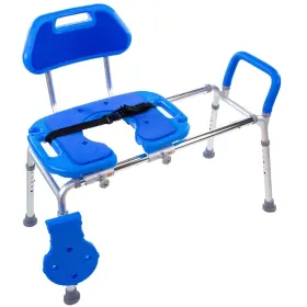 Platinum Health 729440544041 Sliding Shower Chair Hydroglyde Premium Heavy Duty Padded Ba