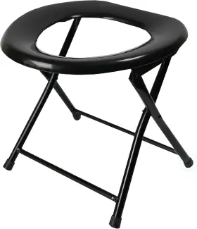 Qi003348 Playberg Folding Portable Toilet Seat For Camping 13.75 Inch W X 14.5 L 14 H Black