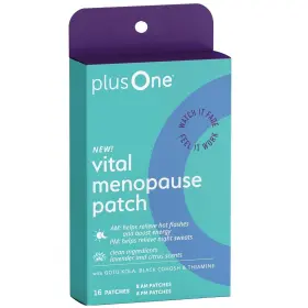 Plusone 843445059505 Menopause Patches Am And Pm Hot Flash Night Sweat Support Herbal Arjuna 16ct Vital