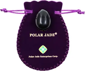 4232 Polar Jade Yoni Egg Of Obsidian Gemstone Drilled Manually Small 35x25mm