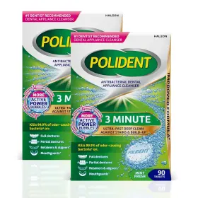 Polident 310158026105 3 Minute Antibacterial Dental Appliance Cleanser Tablets 90 Count
