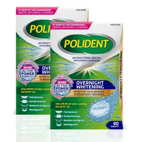 Polident 310158026112 Overnight Whitening Antibacterial Dental Appliance Cleanser