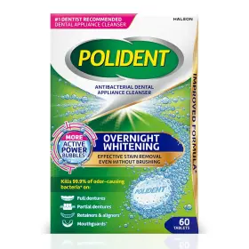 Polident 310158359906 Overnight Whitening Antibacterial Dental Appliance Cleanser