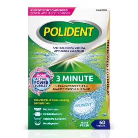 Polident 310158360209 3 Minute Antibacterial Dental Appliance Cleanser Tablets 60 Count