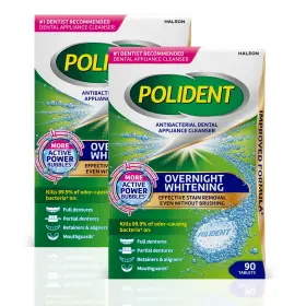 Polident 310158360315 Overnight Whitening Antibacterial Dental Appliance Cleanser