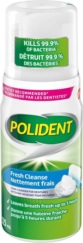 4336222204 Polident Fresh Cleanse Foaming Denture Cleanser 125ml