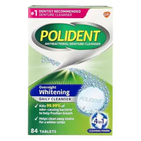 B00ko9soc8 Polident Overnight Whitening Triple Mint Freshness Denture Cleaner Tablets -