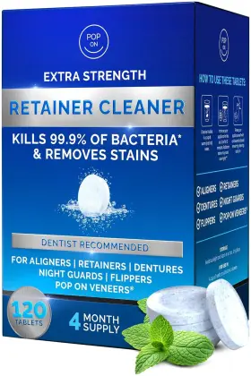 Pop On Veneers 614347985465 Retainer Cleaner Tablets For Invisalign Fsa Hsa Approved 4-month Supply