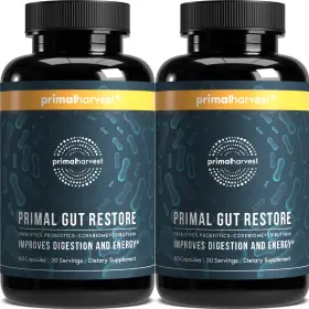 Primal Harvest 850030106476 Probiotic Supplements 2 Pack 60 Ct For Gut Health With Prebiotics