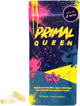 Primal Queen 744759687074 Female-optimized Beef Superfood Supplement 60 Cap
