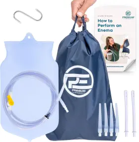 Profusion Health 726084542211 Clear Silicone Enema Bag Kit - 2 Quart Reusable For Coffee And Water Colon Cleans