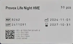 8262 Provox Life Atos Night Hme New Sealed. Ref 30 Pcs Per Box All