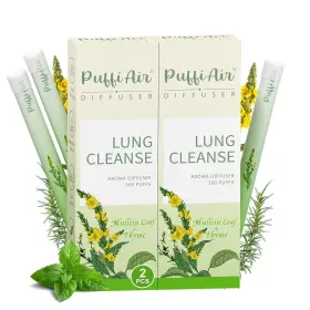 Puffiair Padlung 3 Herbal Diffuser 2 Pack 300 Uses Infused Mullein Thyme Mint