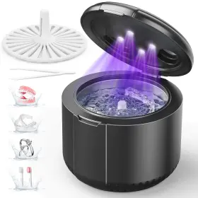 Puftem 745857283816 45khz Ultrasonic Retainer Cleaner Dental Cleaning Pod For Mouth Guard Black