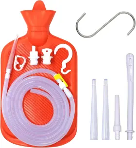 Pukebag Inc 726084164871 Enema Bag 2l Home Kit With 6.5ft Long Silicone Hose Tips