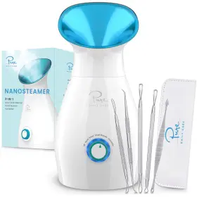 Pure Daily Care 810016718161 Nanosteamer Large 3-in-1 Nano Ionic Facial 9 Piece Set Teal