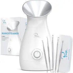 Pdc-nano-5pc-sl1 Pure Daily Care Nanosteamer Large 3-in-1 Nano Ionic Facial Steamer With Precise Temp Silver