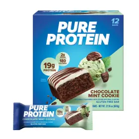 100196852 Pure Protein Bars Chocolate Mint Cookie 20g 12 Count Sugar Calories Sugarx High
