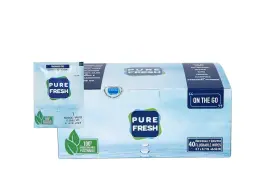 Purefresh 695639738624 Wipes Flushable Individually Wrapped For Travel. 40 On-the-go