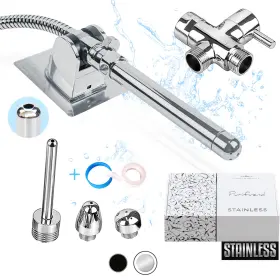 Purifvend 627987692914 Enema Kit For Colon Cleansing - Stainless Steel Shower Attachment-douch