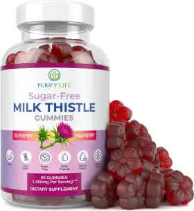 Purify Life 196852014668 Sugar Free Milk Thistle Gummies Liver Cleanse Detox Repair Natural