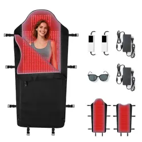 Lm1-0917 Pzjdsr Red Light Therapy Mat Full Body 2704 Leds 660nm 850nm 73 X36 Black Largest Near