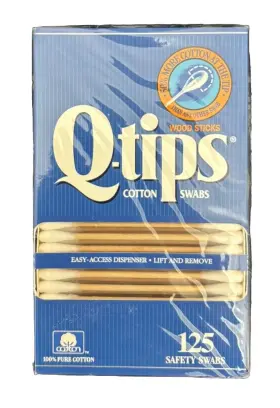Q Tips 305215170006 Vintage Q-tips Wood Sticks 125 Cotton Swabs Rare