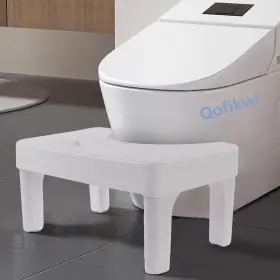 Qofikwi 607605589680 6.7 Inch Step Stool Portable Plastic Foot White