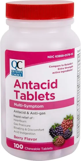 107msab100qc Quality Choice Antacid And Anti-gas Tablets Multi-symptom Relief Of