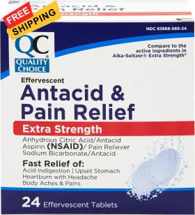 99790 Quality Choice Extra Strength Effervescent Antacid And Pain Relief Tablets