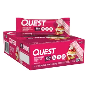 R-i-qnpbss-12 Quest Protein Bars Strawberry Shortcake 2g Sugar 12 Count Nutrition Carbs