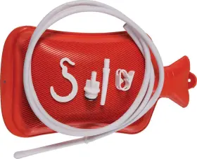 Quiote 702865516602 Red Enema Bag Kit Colon Cleanse Hot Water Bottle 2 Quart High Quality
