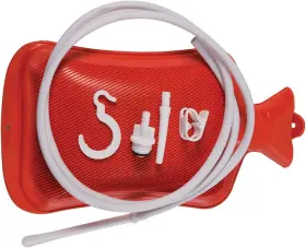 Quiote 744110478532 Red Enema Bag Kit Colon Cleanse Hot Water Bottle 2 Quart High Quality