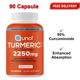 427083 Qunol Turmeric Curcumin 2250mg With Black Pepper Supplement Joint Support 90 Capsule