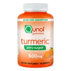 Qunol 850052593193 Turmeric Gummies 500mg 90 Count Zero Sugar Gummy Curcumin Joint Support