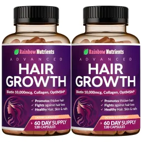 V4-04dd-2620 Rainbow Nutrients Llc Hair Growth Vitamins 120 Count Pack Women Biotin 000mcg Collagen Patented Gomct