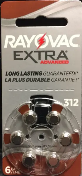 4674 Rayovac 60 Extra Advanced Hearing Aid Batteries Size 312 Brown . Expire 08/27