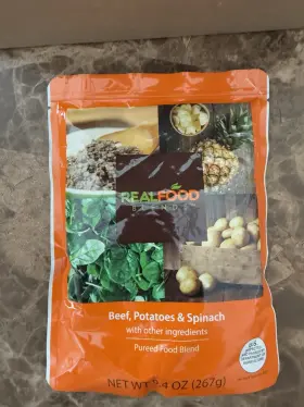 176993 Real Food Blends -beef Potatoes And Spinach- 15 Pouches. Nov 26 2026 - G-tube