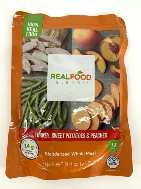 Real Food Blends 716417781851 Turkey Sweet Potato Peaches Feeding Tube Meal Qty 19 - 9.4oz