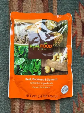 49749 Realfoodblends Real Food Blend Beef Potato Spinach Ready Tube Feeding 12 Pouch 9.4oz Exp 2026