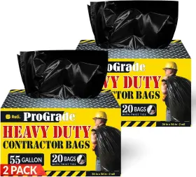 Reli. 606301465892 Contractor Garbage Bags 55 Gallon 40 1 Count Pack Of Black