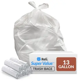 Rl243308n-250-p Reli. 13 Gallon Trash Bags 250 Clear 1 Count Pack Of