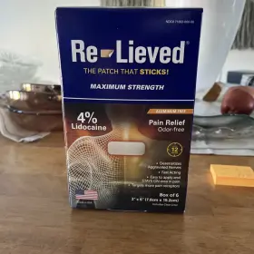Relieved 860000697910 Re-lieved The Patch That Sticks 6 Pain 3 Inch Relief New In Box Free Ship
