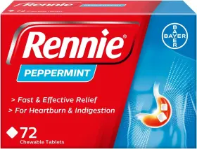100797854 Rennie Peppermint 72 Tablets